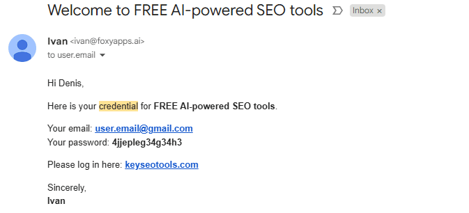 Email credentials