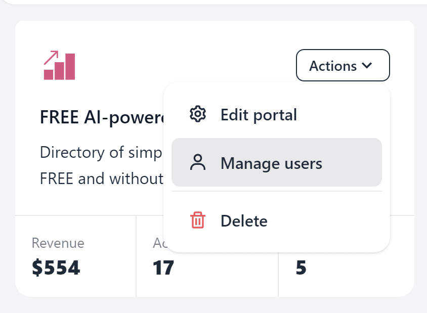 Manage portal users