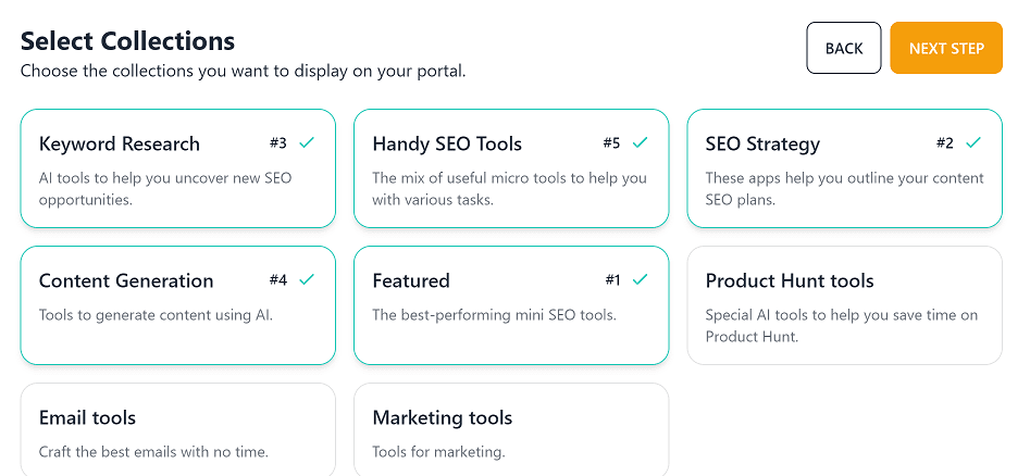 Select collections